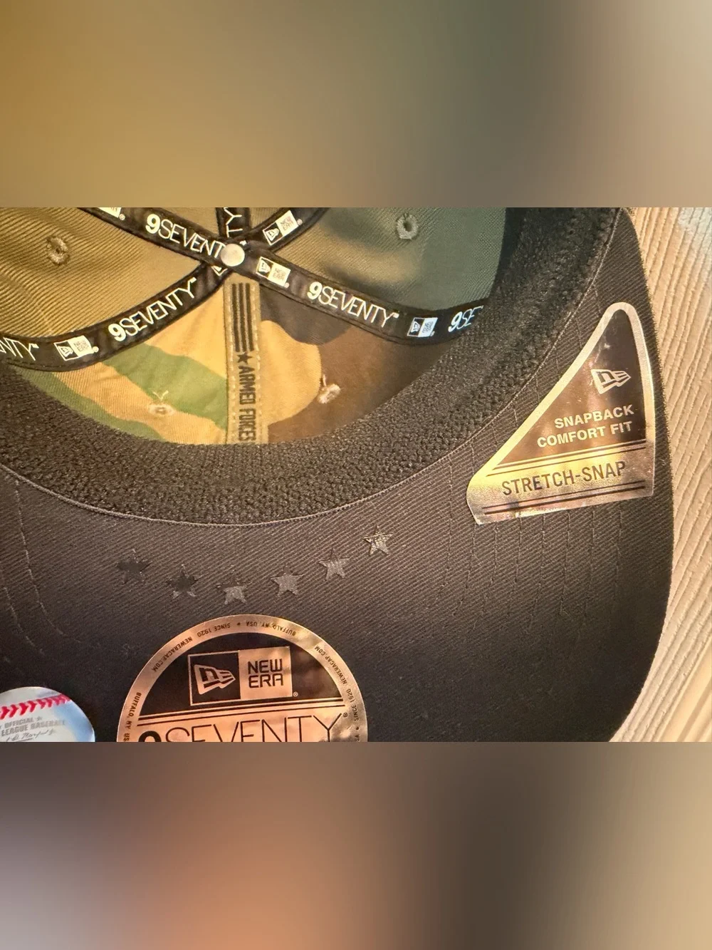 New Era Olive Green Texas 'T' Patch Cap with Flag Accent
